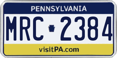 PA license plate MRC2384
