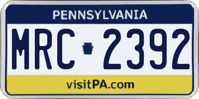 PA license plate MRC2392