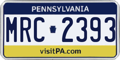 PA license plate MRC2393