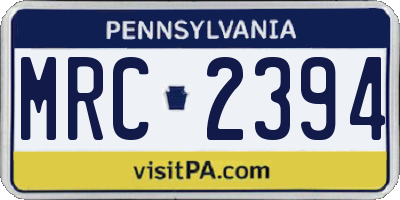 PA license plate MRC2394
