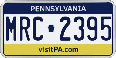 PA license plate MRC2395