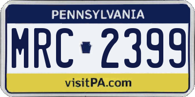 PA license plate MRC2399