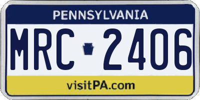 PA license plate MRC2406