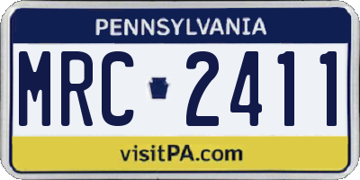 PA license plate MRC2411