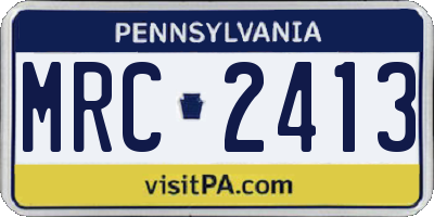 PA license plate MRC2413
