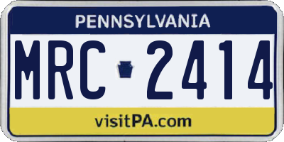 PA license plate MRC2414
