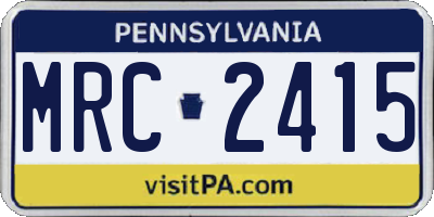 PA license plate MRC2415