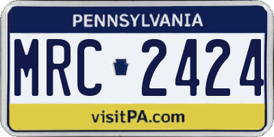 PA license plate MRC2424
