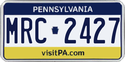 PA license plate MRC2427