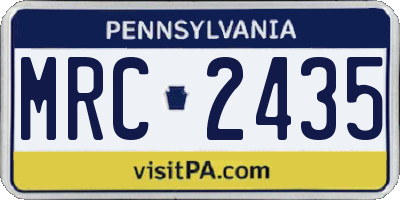 PA license plate MRC2435