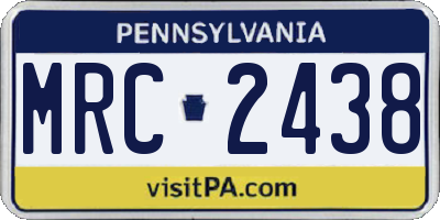 PA license plate MRC2438