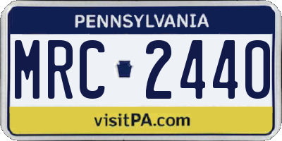 PA license plate MRC2440