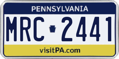 PA license plate MRC2441
