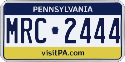 PA license plate MRC2444