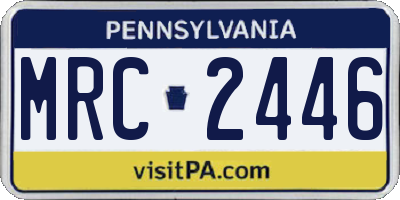 PA license plate MRC2446