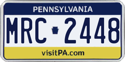 PA license plate MRC2448