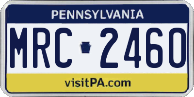 PA license plate MRC2460