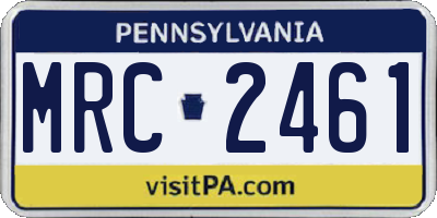 PA license plate MRC2461
