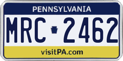 PA license plate MRC2462
