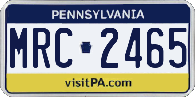PA license plate MRC2465