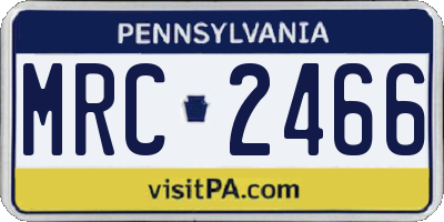 PA license plate MRC2466
