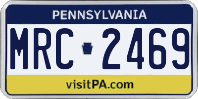 PA license plate MRC2469
