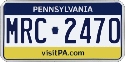 PA license plate MRC2470