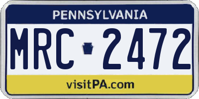 PA license plate MRC2472