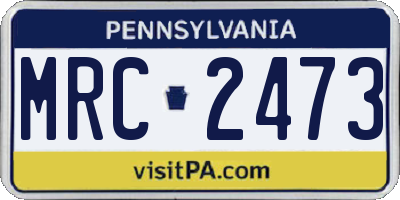 PA license plate MRC2473