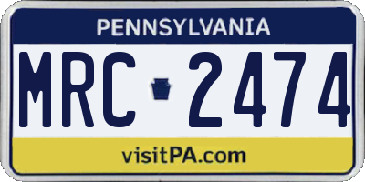 PA license plate MRC2474