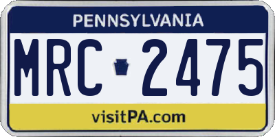 PA license plate MRC2475