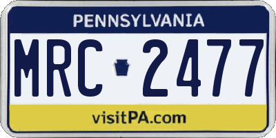 PA license plate MRC2477