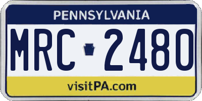 PA license plate MRC2480