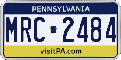 PA license plate MRC2484