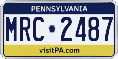PA license plate MRC2487