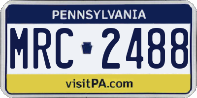 PA license plate MRC2488