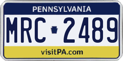 PA license plate MRC2489