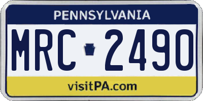 PA license plate MRC2490