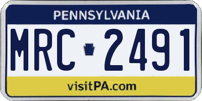 PA license plate MRC2491
