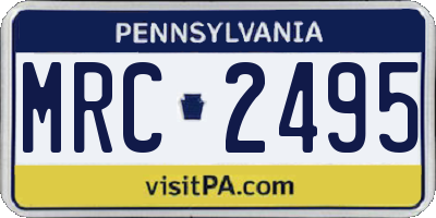 PA license plate MRC2495