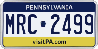 PA license plate MRC2499