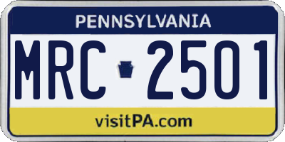 PA license plate MRC2501