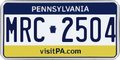 PA license plate MRC2504