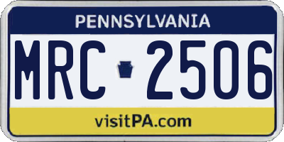 PA license plate MRC2506