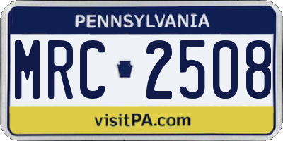 PA license plate MRC2508