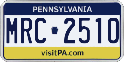 PA license plate MRC2510