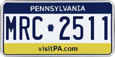 PA license plate MRC2511