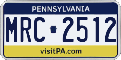 PA license plate MRC2512
