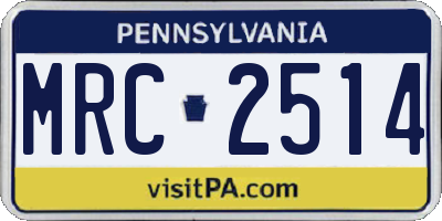 PA license plate MRC2514