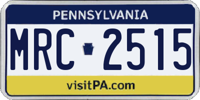 PA license plate MRC2515